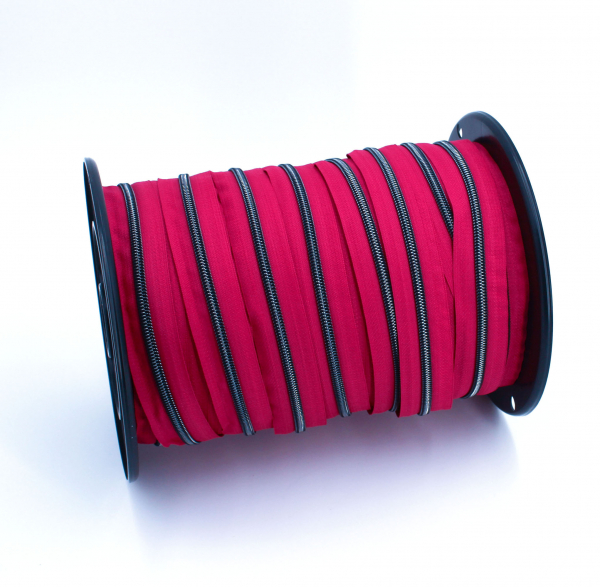 Endlosreißverschluss metallisiert fuchsia/ titan (1m)